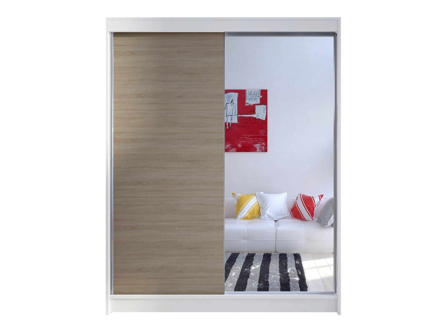 Armoire Closico Vastor I (Blanc + Sonoma chêne)