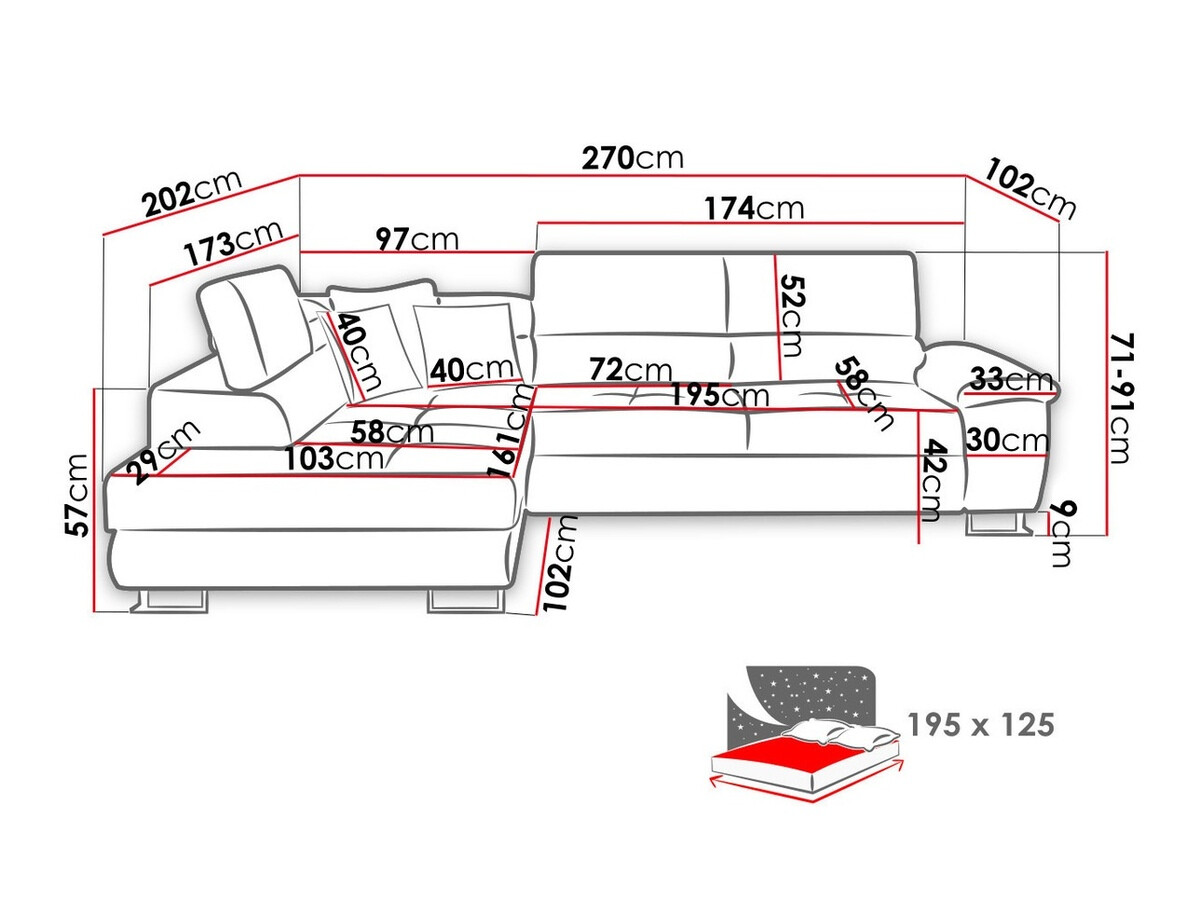 Canapé d'angle Comfivo Ruta VII (Otusso 02 + Sorriso 5)