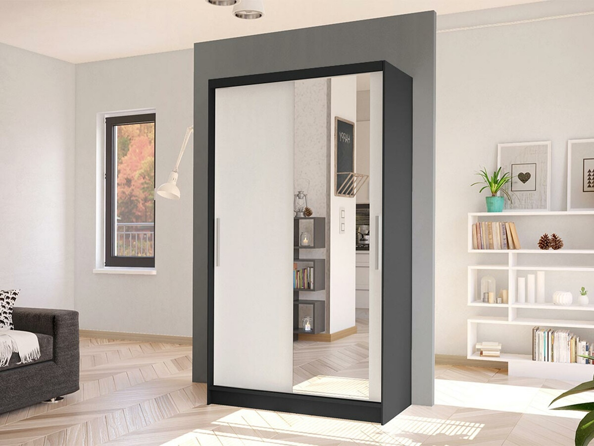 Armoire Closico 164 (Noir + Blanc)
