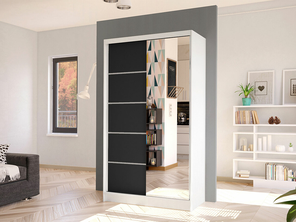 Armoire Closico Fractor III (Blanc + Noir)