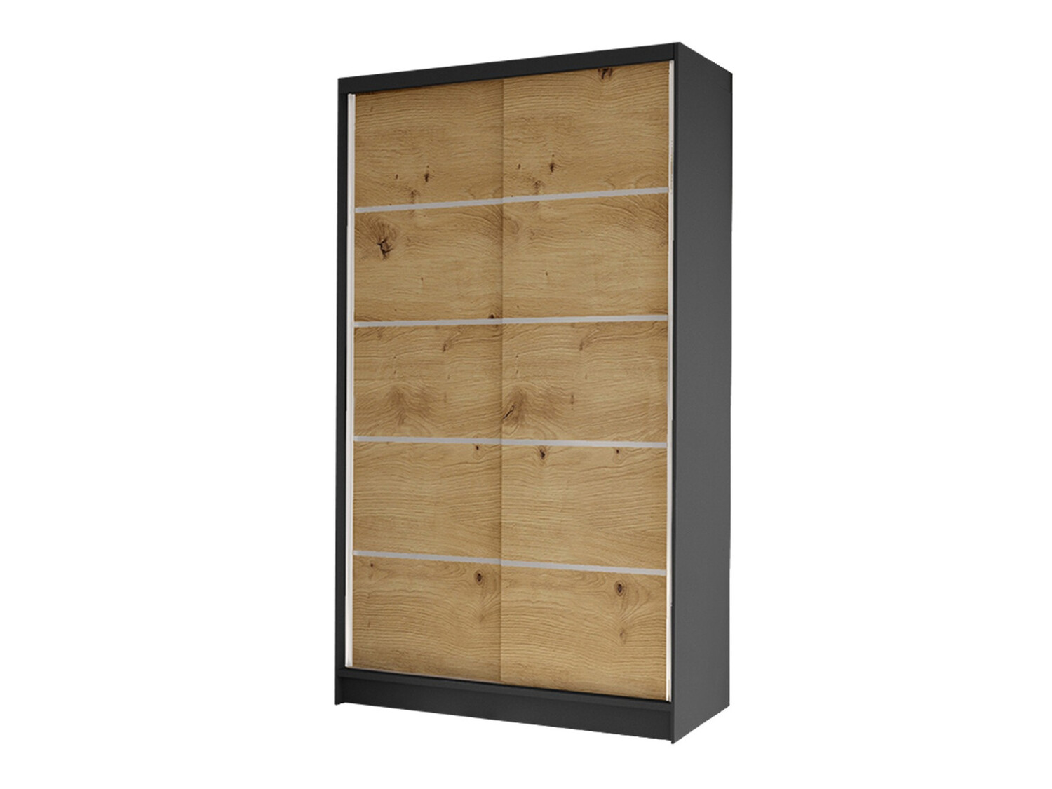 Armoire Closico Fractor IV (Noir + Chêne Artisan)