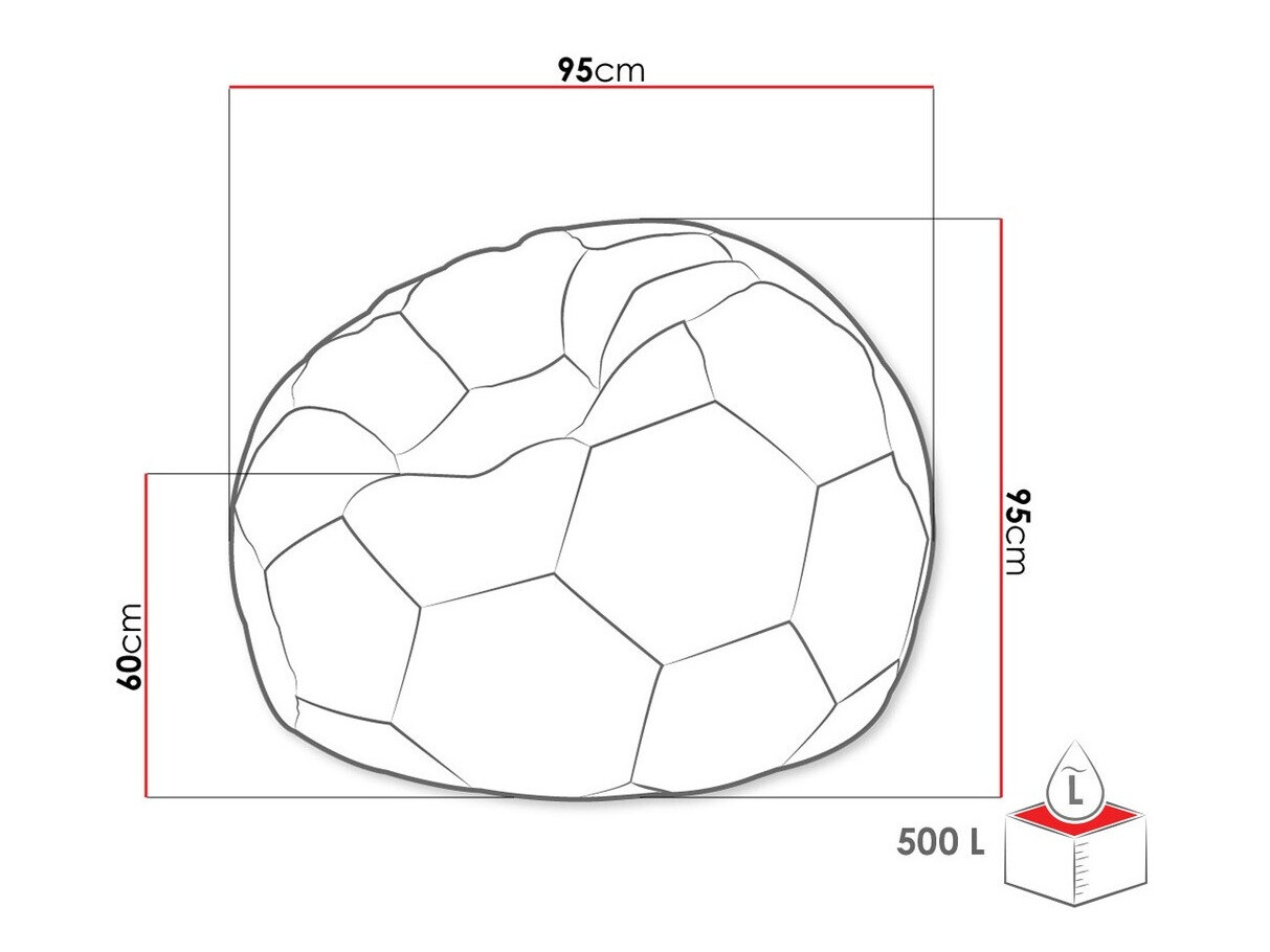 Pouf poire Comfivo Pectus (Blanc + Noir)