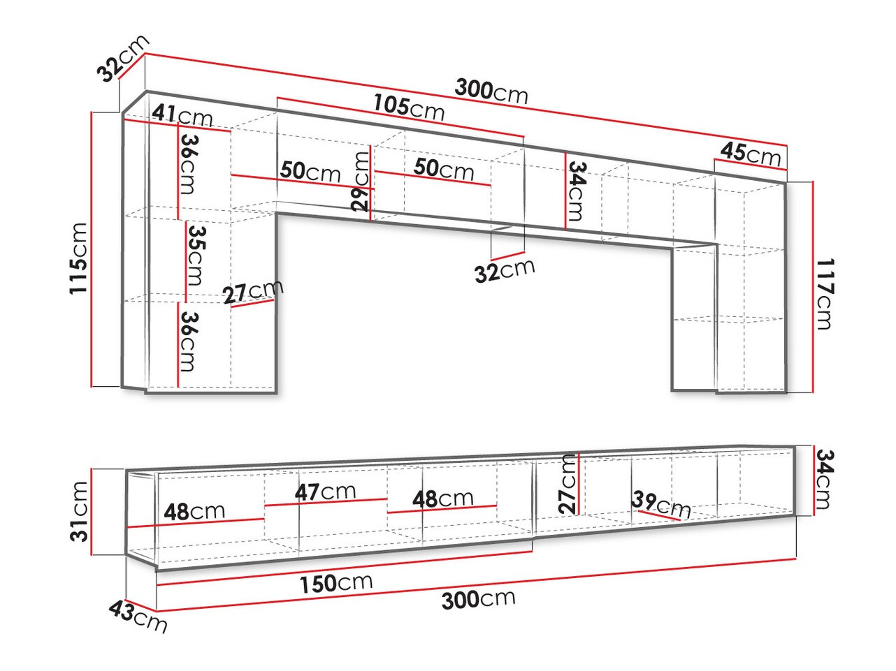 Ensemble de salon Remus XIII (Noir + Noir brillant)
