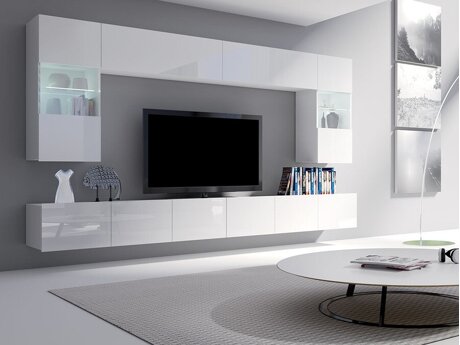 Ensemble de salon Tivdalu 105 (Blanc + Blanc brillant)
