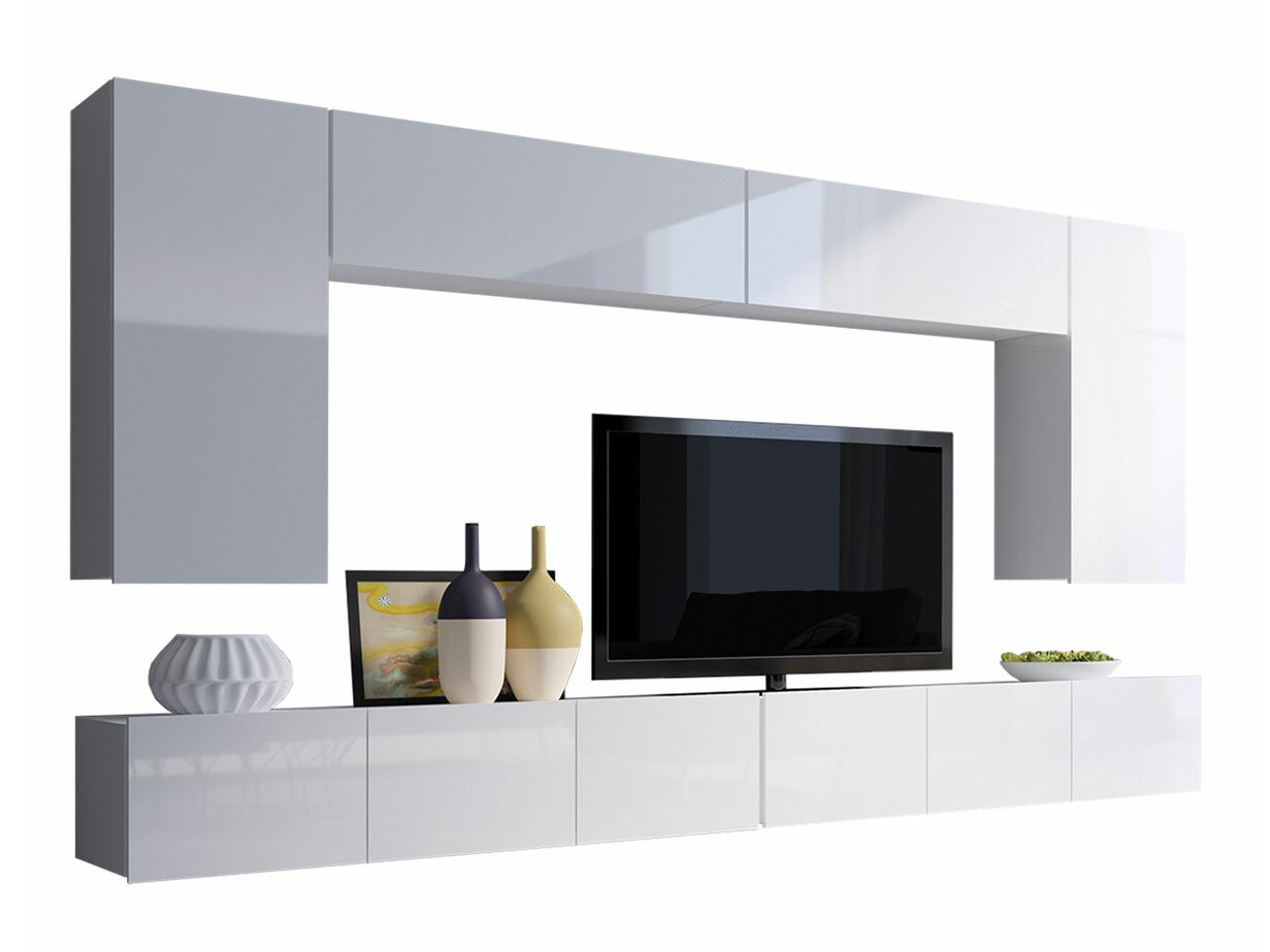 Ensemble de salon Remus XIII (Blanc + Blanc brillant)