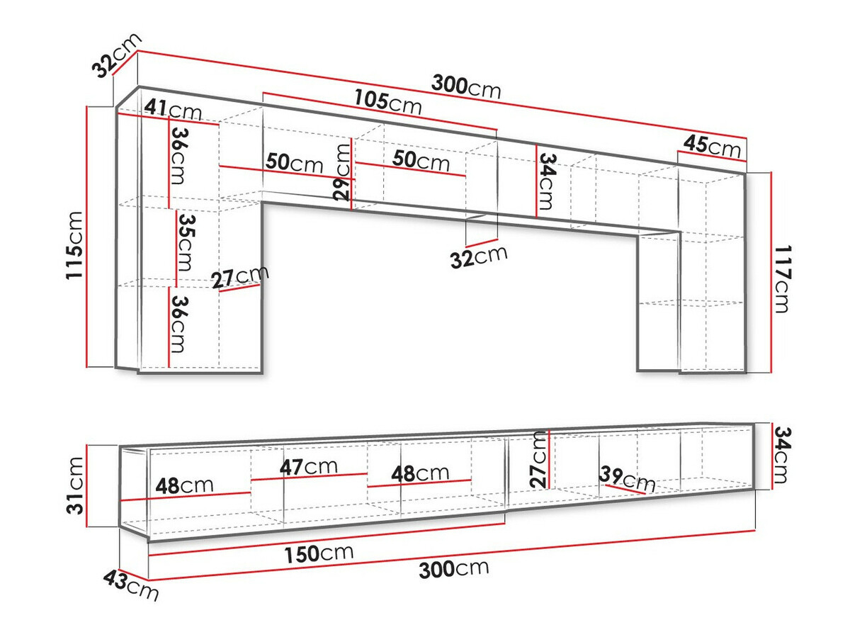 Ensemble de salon Remus XIII (Blanc + Blanc brillant)
