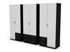 Armoire Lexington 144 (Blanc + Noir)