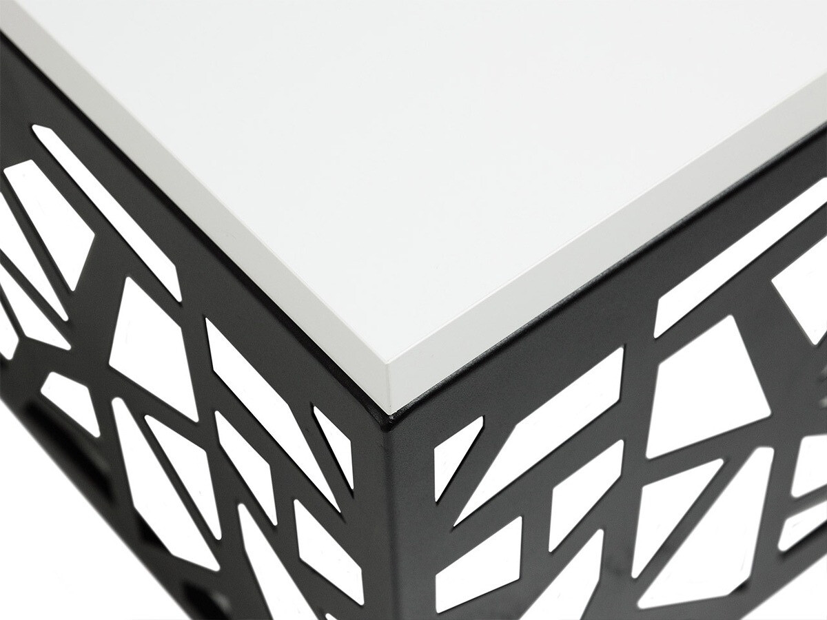 Table d'appoint Germantown 102 (Noir mat + Blanc brillant)