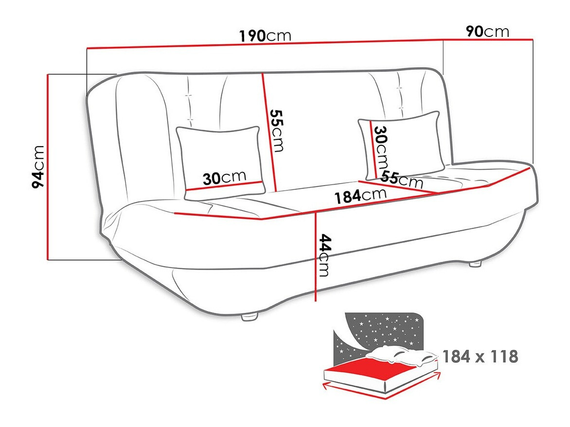 Canapé convertible Comfivo Cervus (Alova 04 + Alova 46)