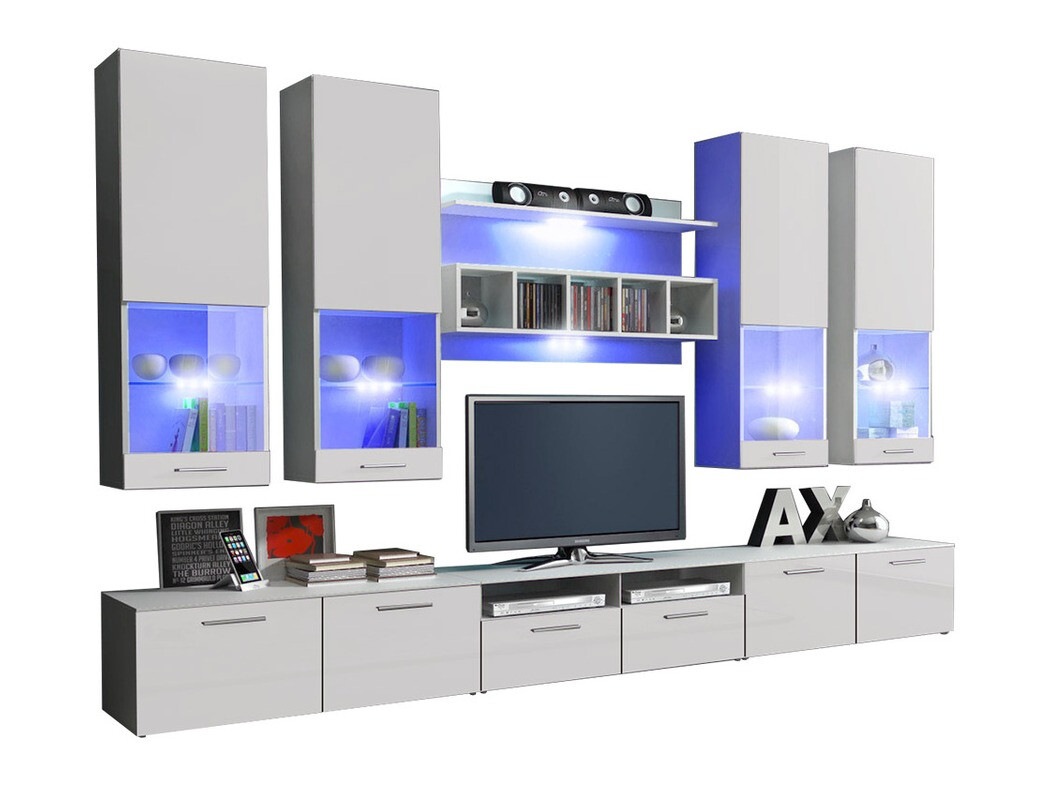 Ensemble de salon Caelum (Blanc + Blanc brillant)