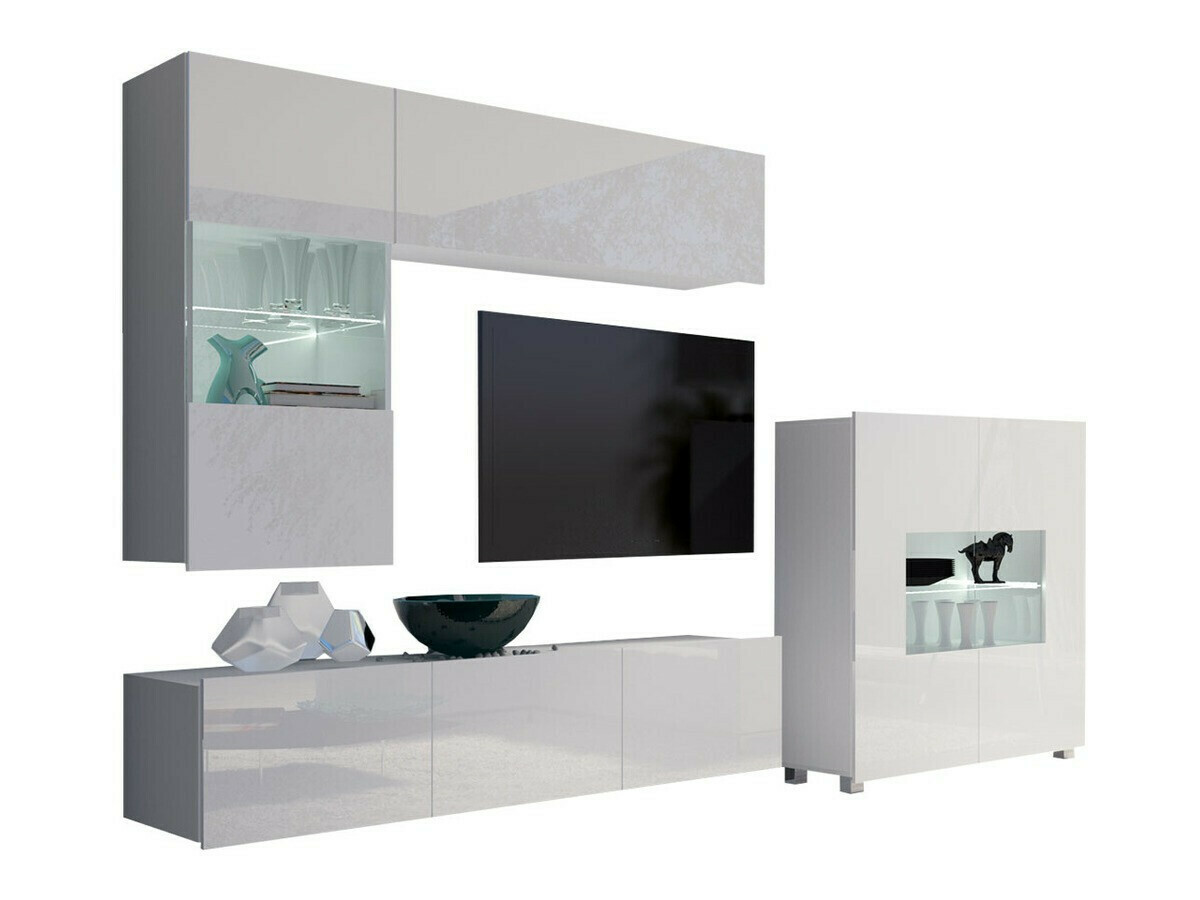 Ensemble de salon Remus III (Blanc + Blanc brillant)