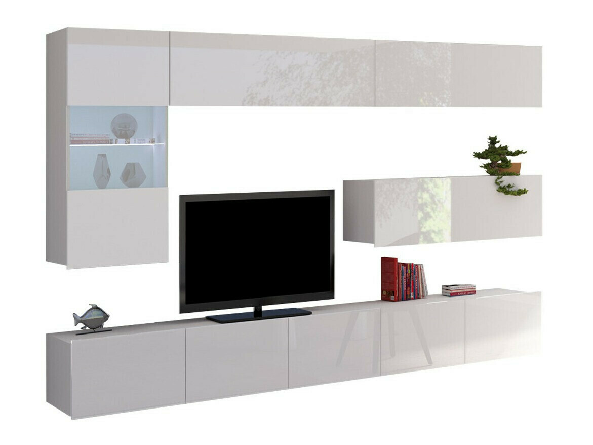 Ensemble de salon Remus IV (Blanc + Blanc brillant)