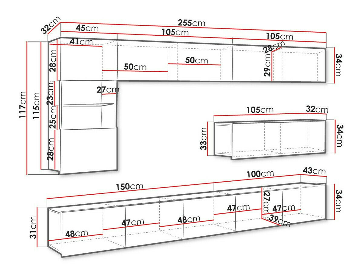 Ensemble de salon Remus IV (Noir + Noir brillant)