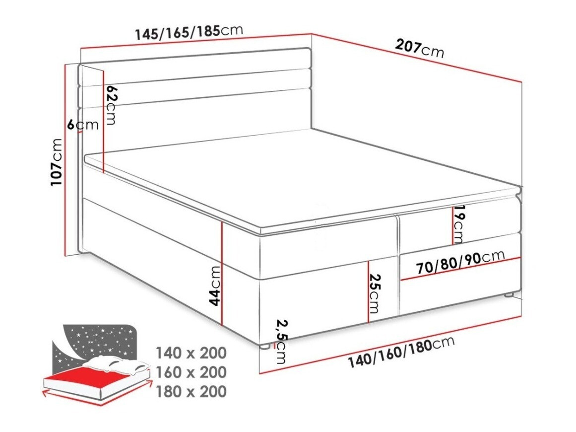 Lit boxspring Memphis 101 (Lawa 05 + Soft 011)