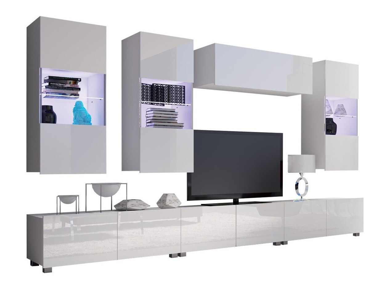 Ensemble de salon Remus XI (Blanc + Blanc brillant)