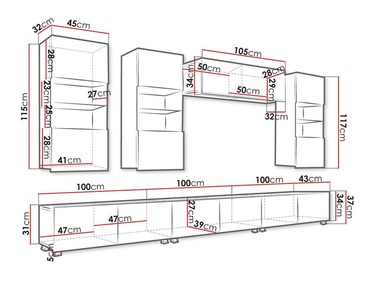 Ensemble de salon Remus XI (Blanc + Blanc brillant)
