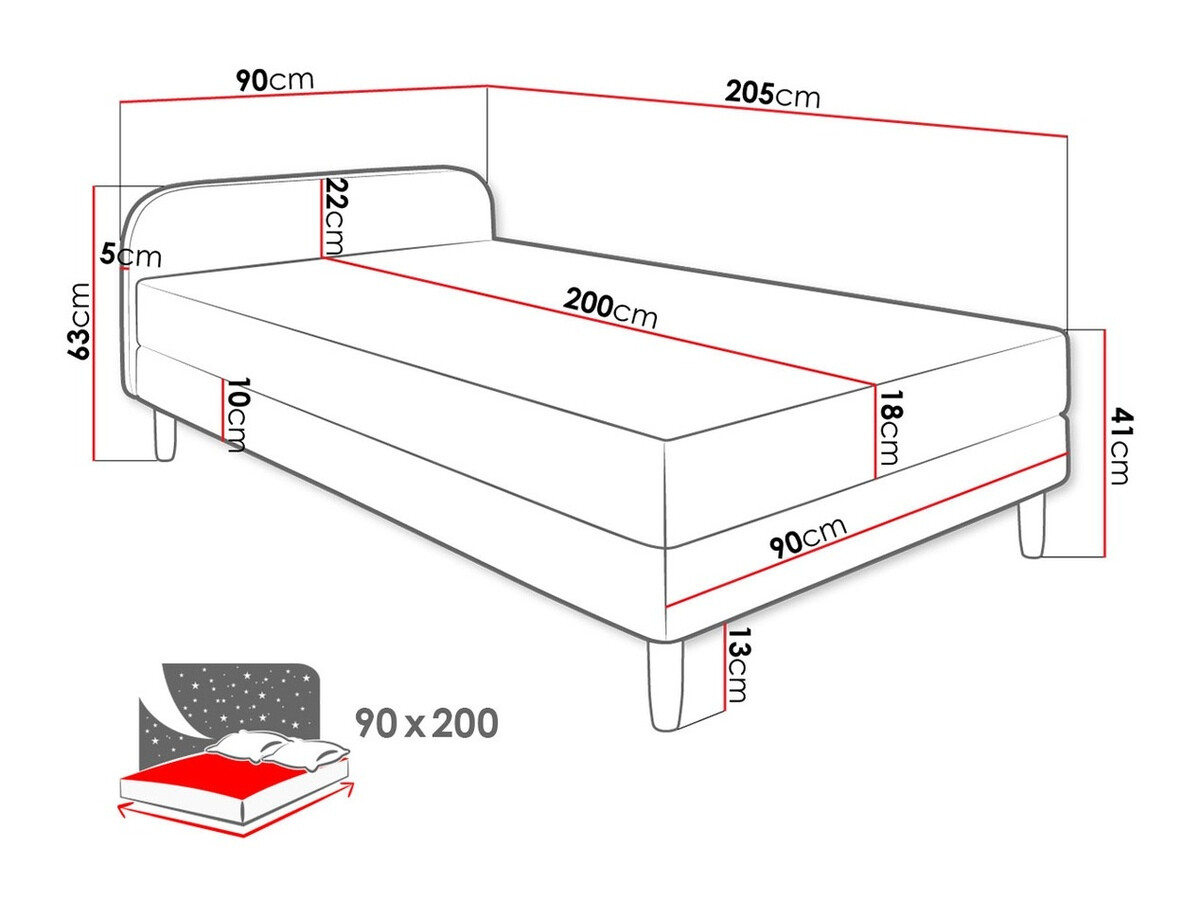 Lit boxspring Memphis 127 (Rico 18)