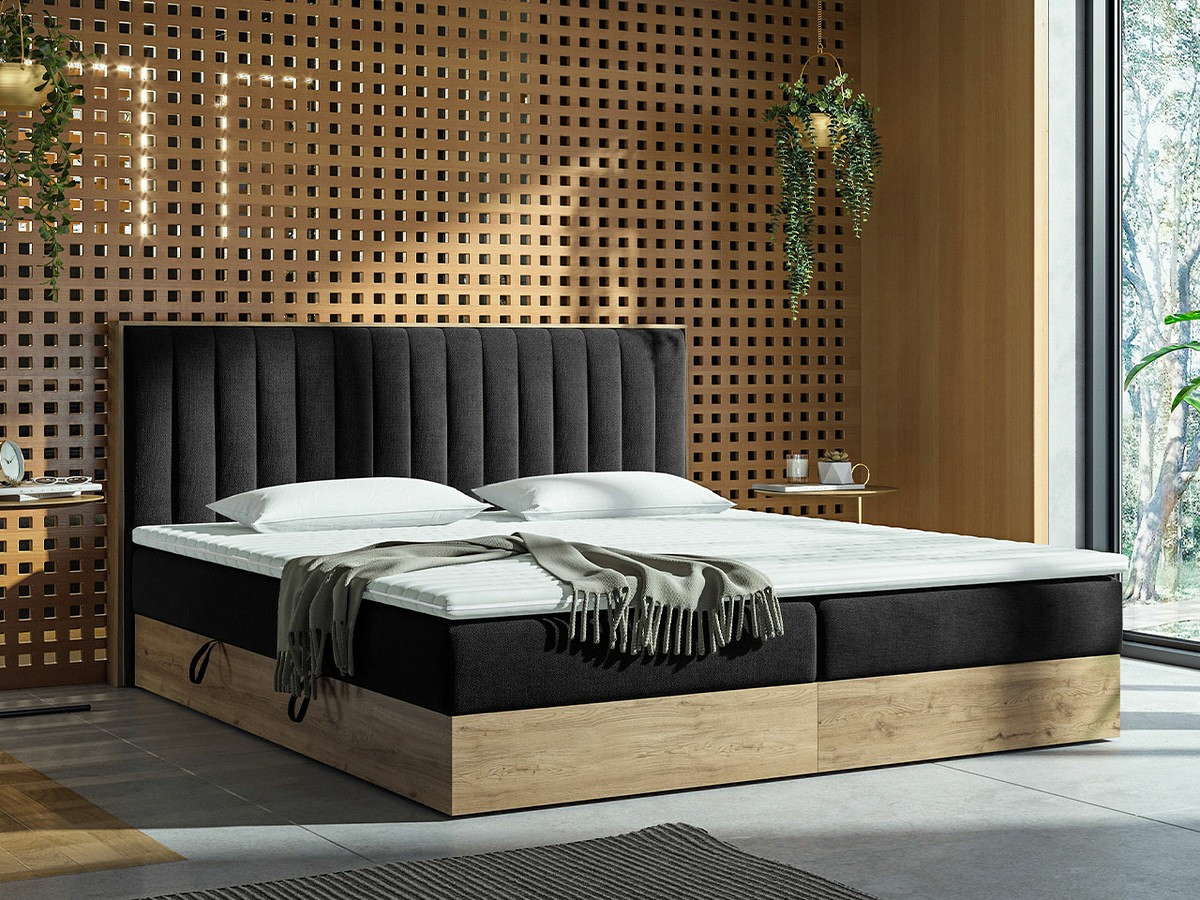 Lit continental ComfiDream 166 (Chêne doré + Soro 100)