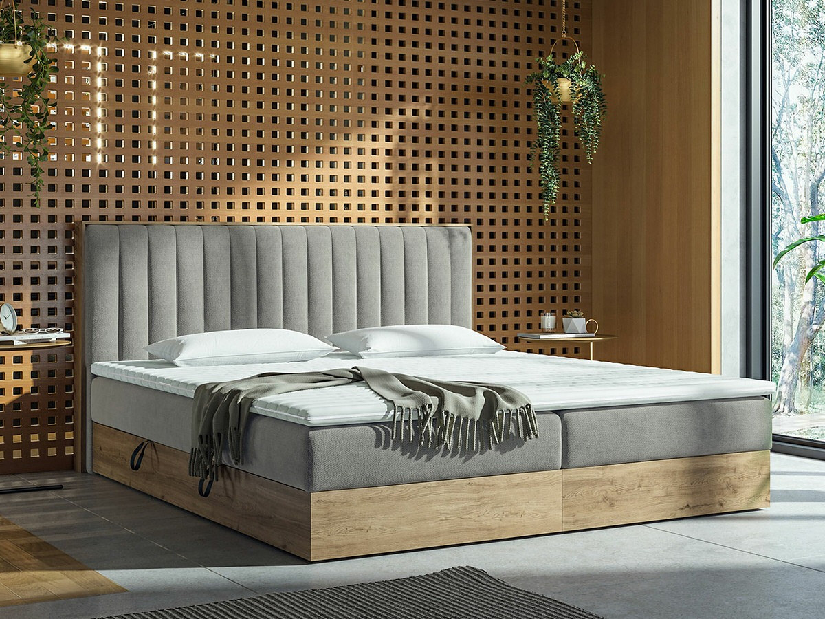 Lit continental ComfiDream 166 (Chêne doré + Soro 90)