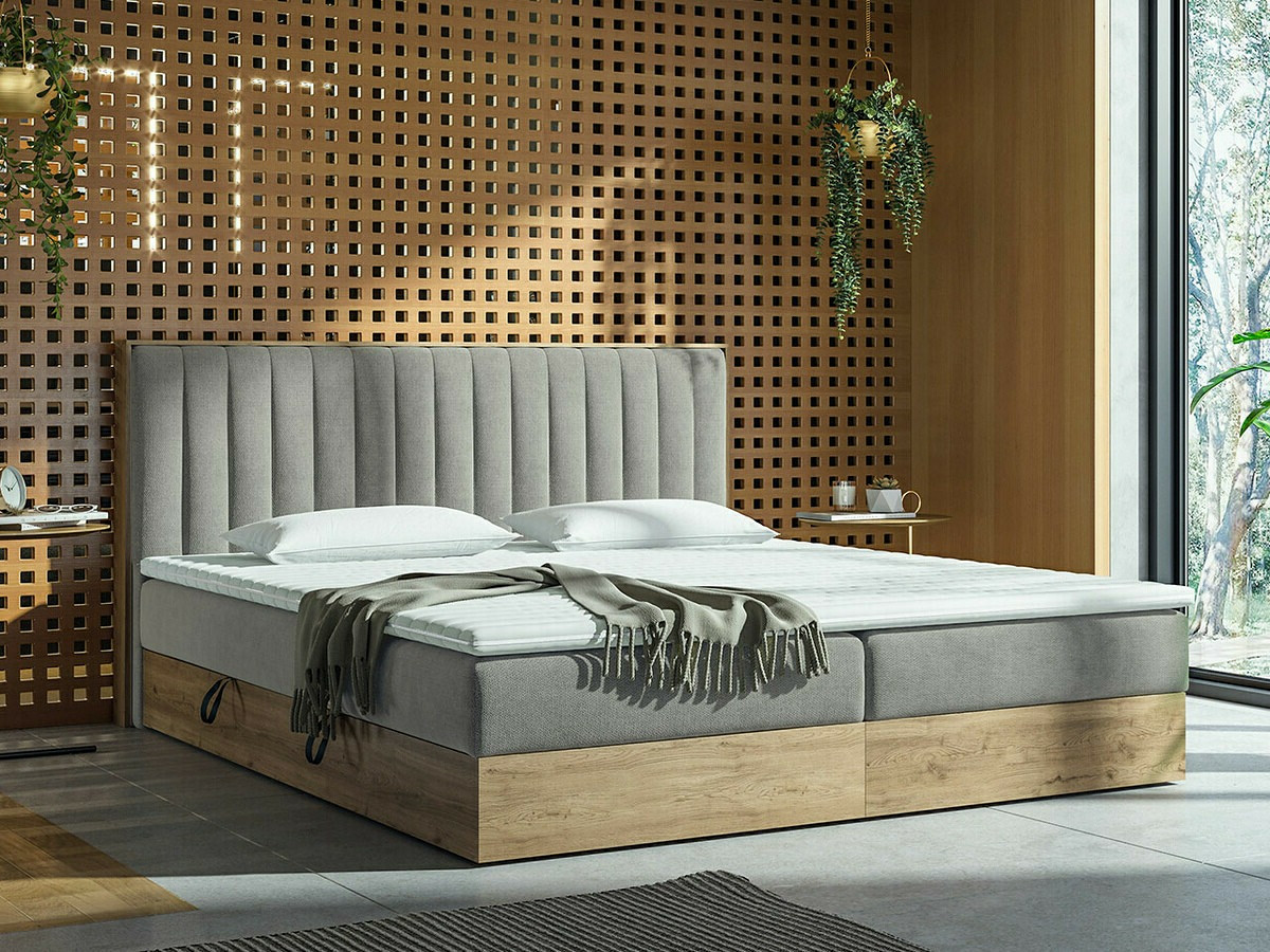 Lit continental ComfiDream 166 (Chêne doré + Soro 90)
