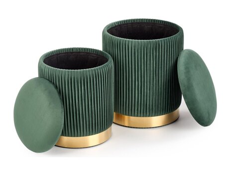 Ensemble de poufs Houston 1153 (Vert foncé)