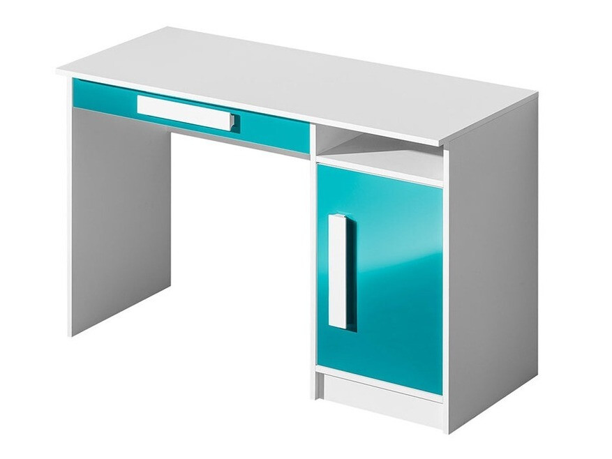 Bureau Merevari 100 (Blanc + Brillant Turquoise)