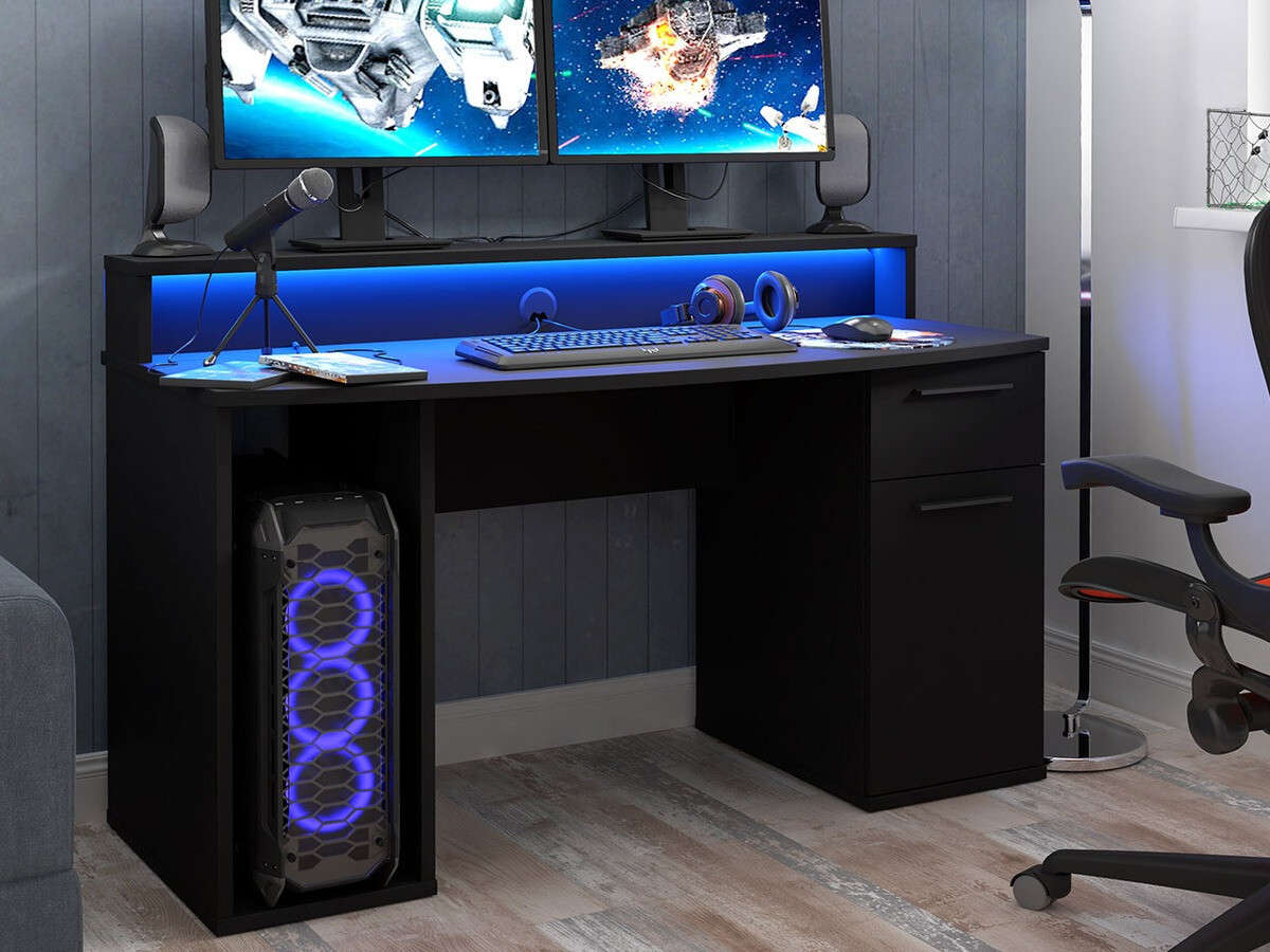Bureau de gaming York 100 (Noir mat)