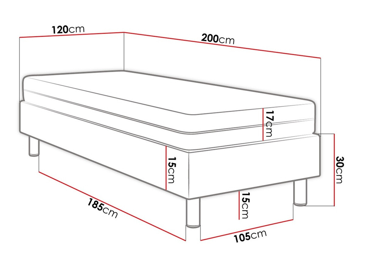 Lit boxspring Logan 107 (Manila 16)