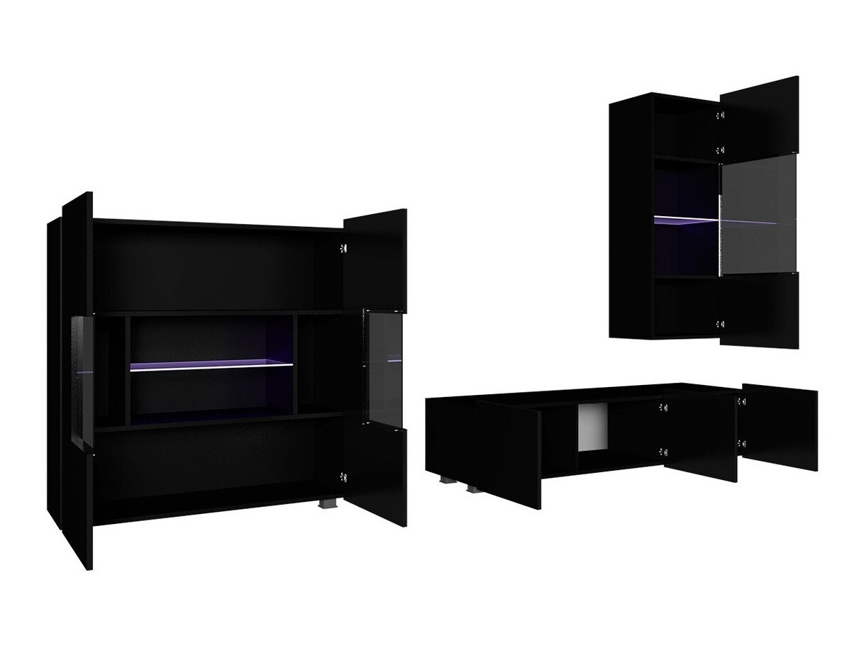 Ensemble de salon Remus VII (Blanc + Blanc brillant)