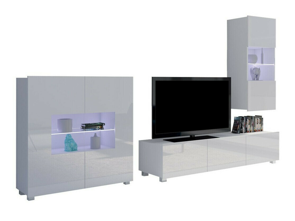 Ensemble de salon Remus VII (Blanc + Blanc brillant)