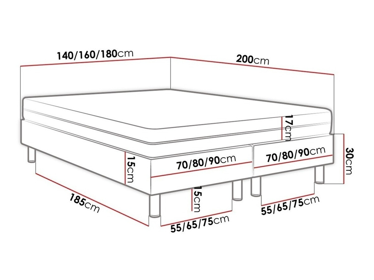 Lit boxspring Logan 103 (Manila 16)