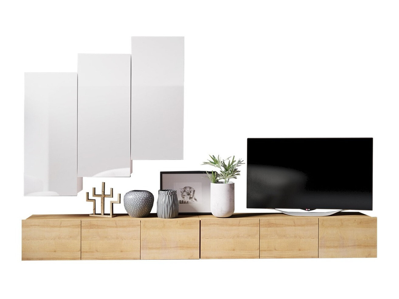 Ensemble de salon Remus XX (Chêne doré + Blanc)