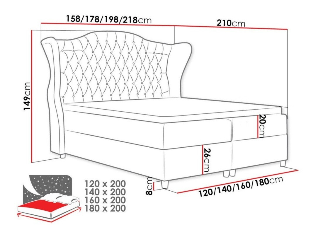 Lit boxspring Poeta (Kronos 07)