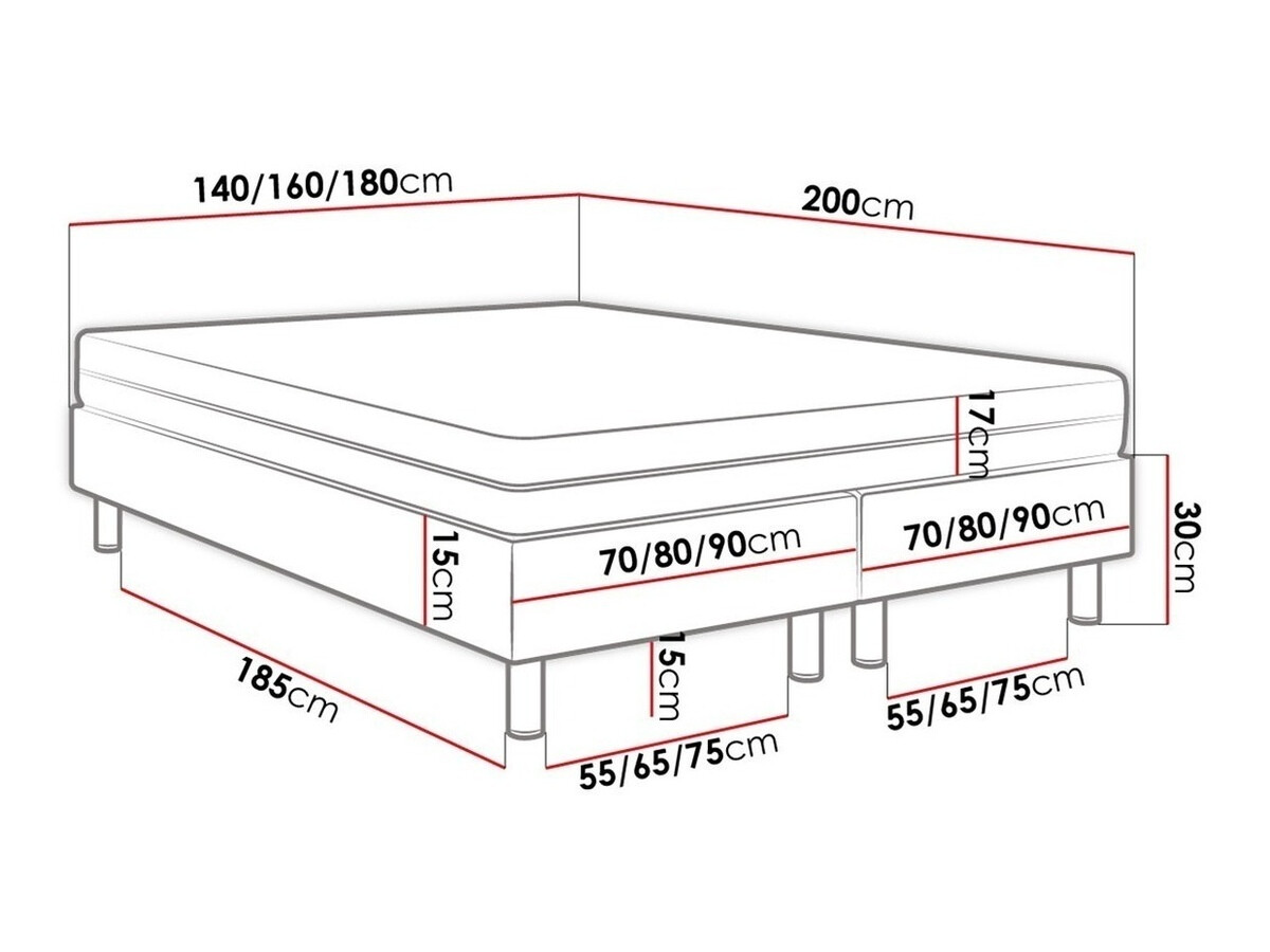 Lit boxspring Logan 102 (Manila 11)