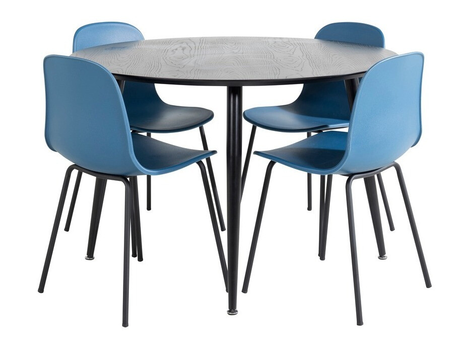 Salle à manger complète Dallas 1622 (Bleu + Noir)