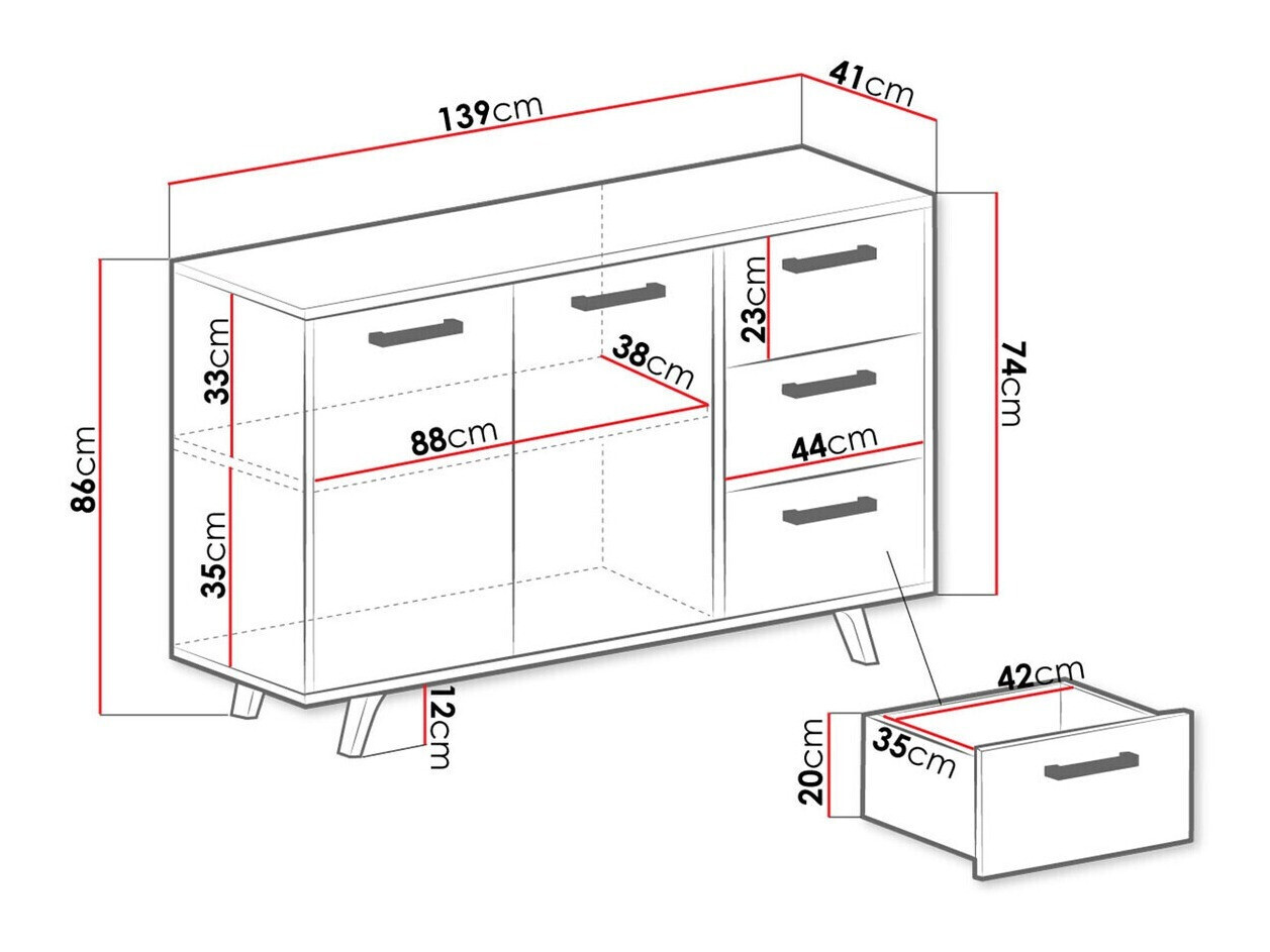 Commode Rosa (Bleu + Doré)