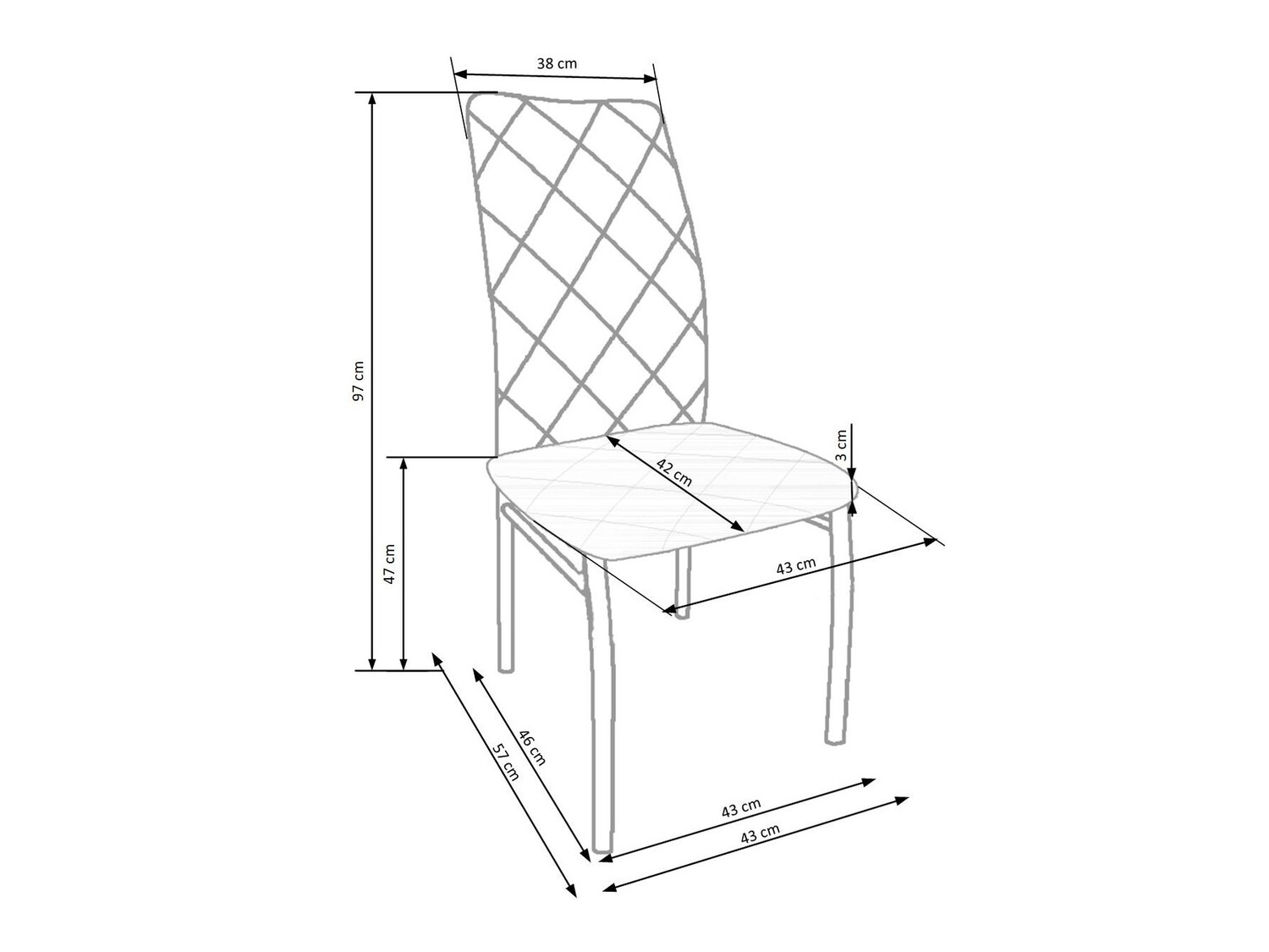 Chaise Houston 525 (Gris clair)