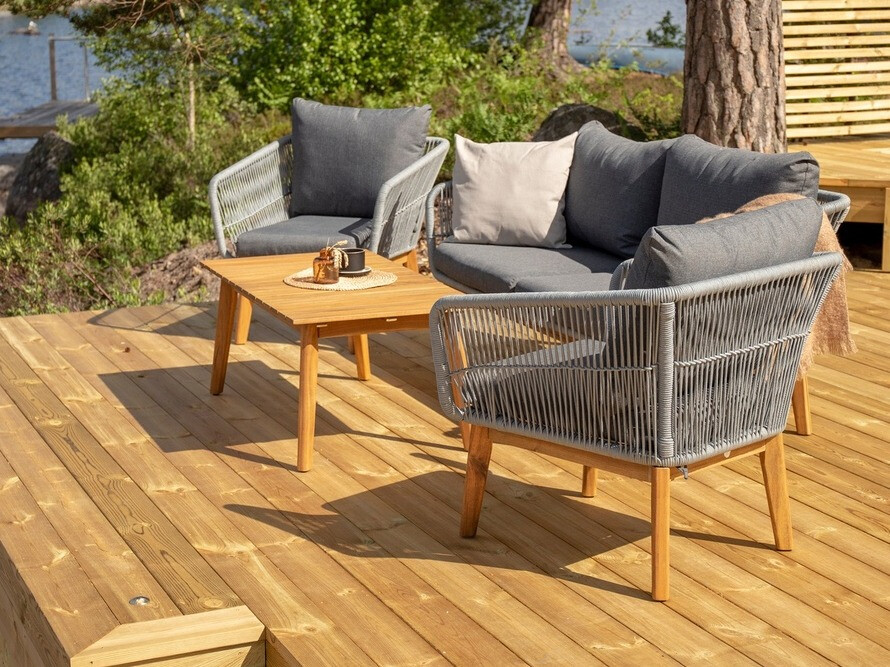 Ensemble de mobilier de jardin Dallas 661 (Gris + Acacia)