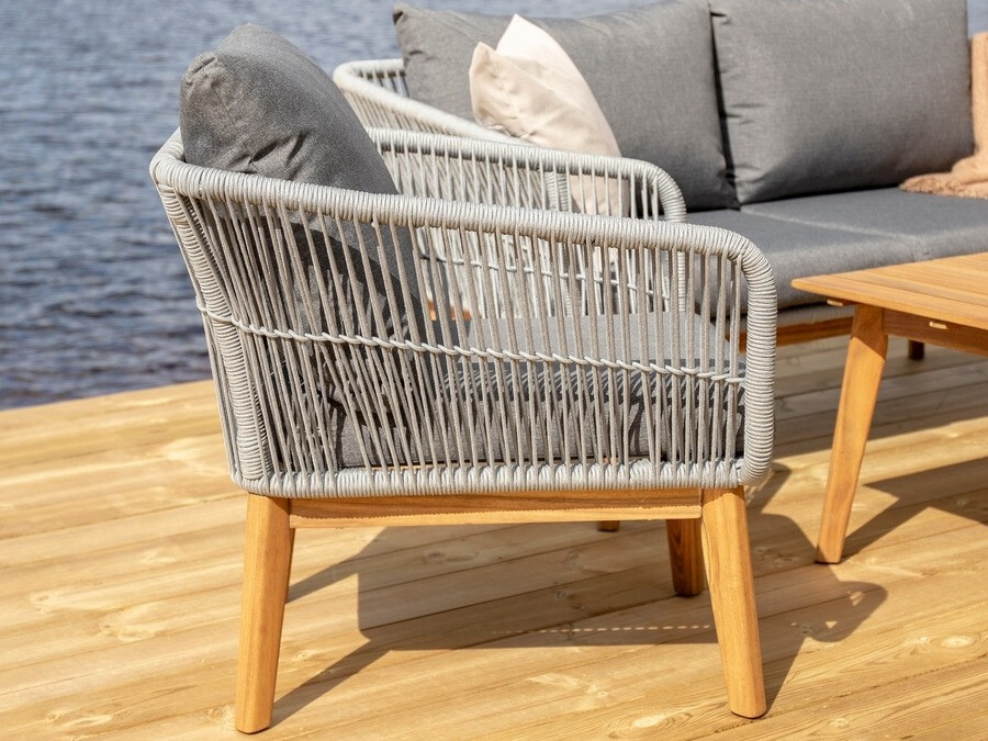 Ensemble de mobilier de jardin Dallas 661 (Gris + Acacia)