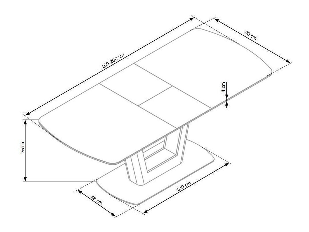 Table Houston 722 (Anthracite + Noyer)