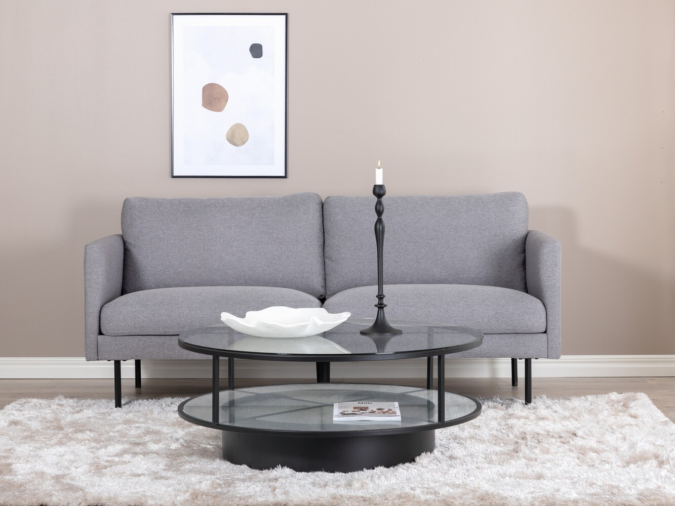 Canapé Fercame 100 (Gris + Noir)