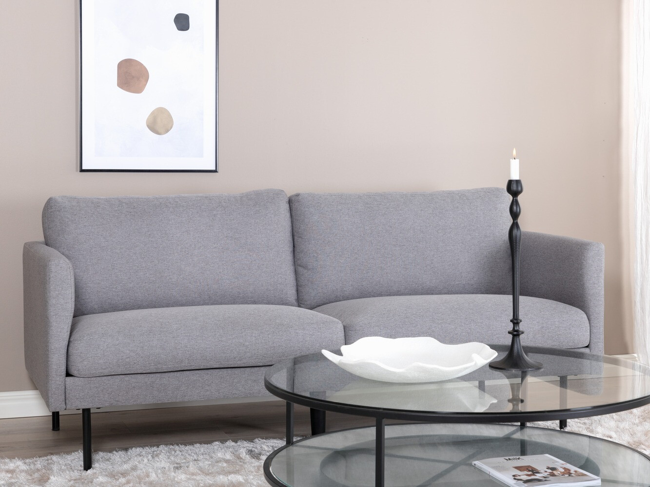 Canapé Fercame 100 (Gris + Noir)