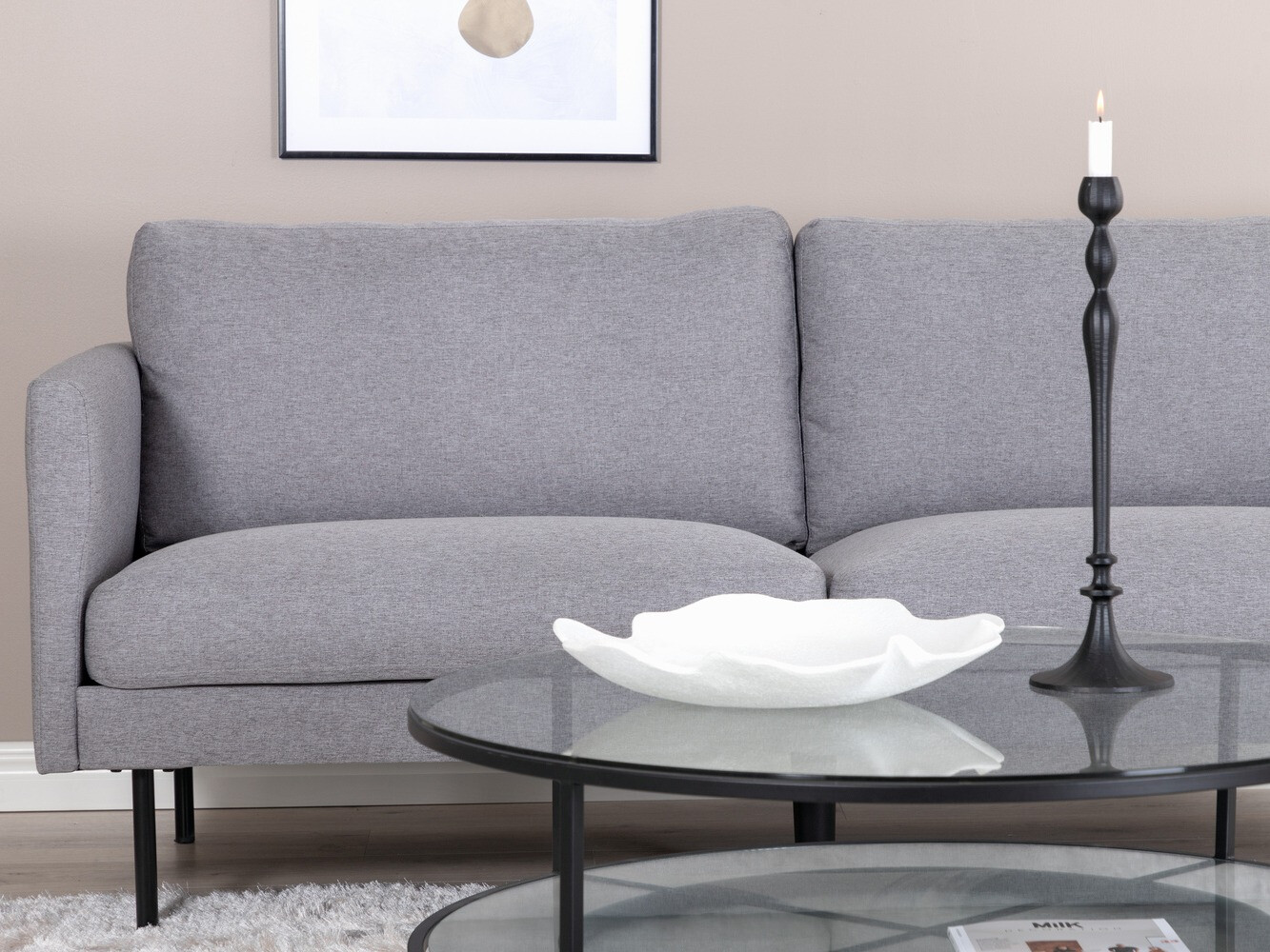 Canapé Fercame 100 (Gris + Noir)