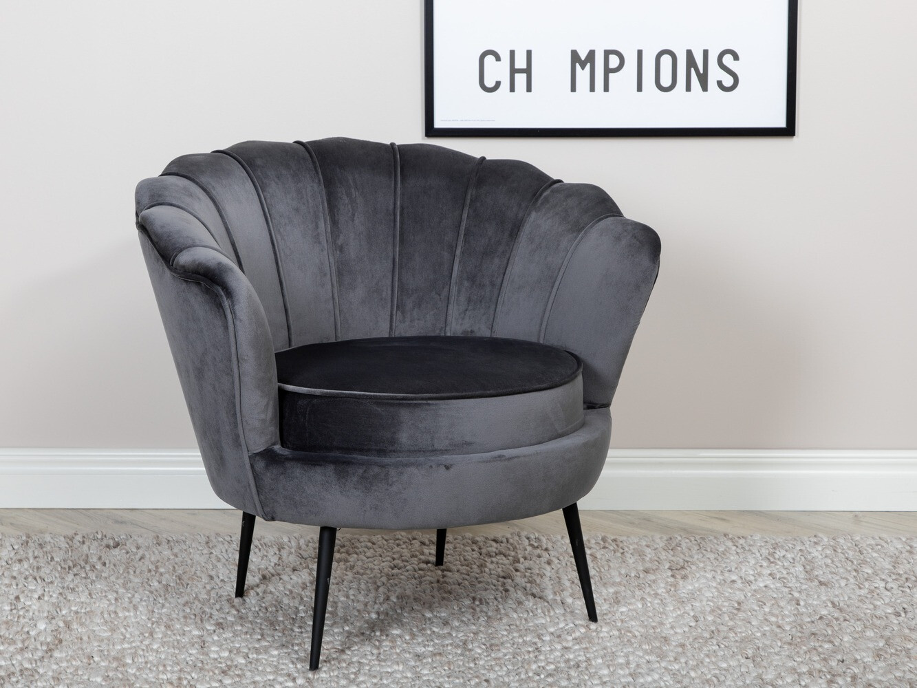 Fauteuil Dallas 1705 (Gris foncé + Noir)