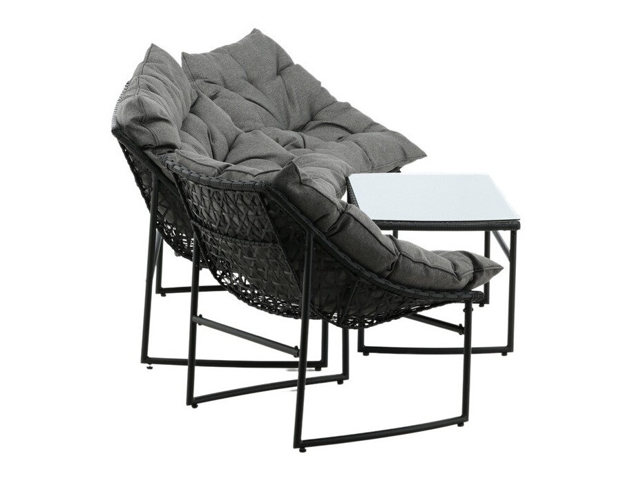 Ensemble de mobilier de jardin Dallas 4732 (Noir + Gris)