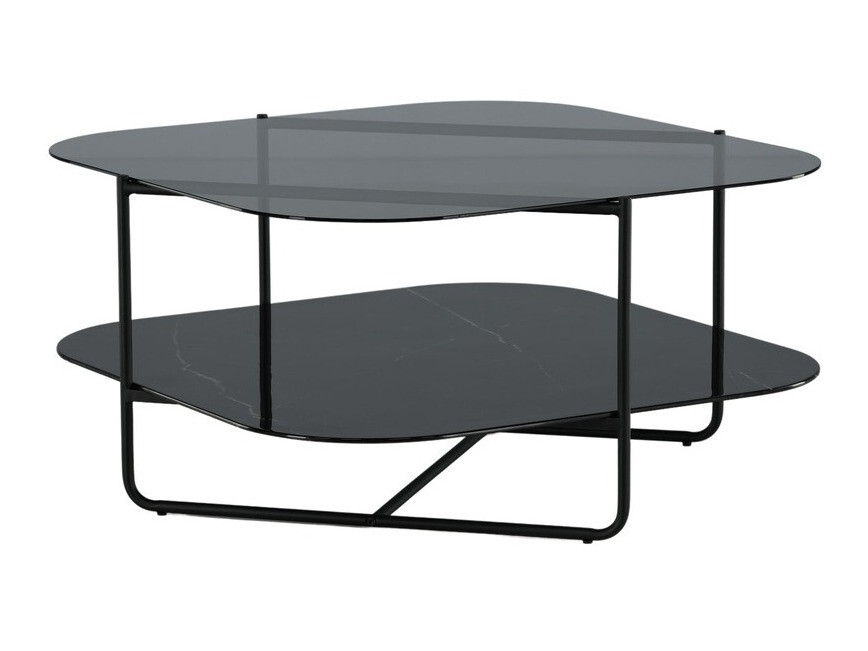 Table basse Dallas 2956 (Marbre noir + Noir)