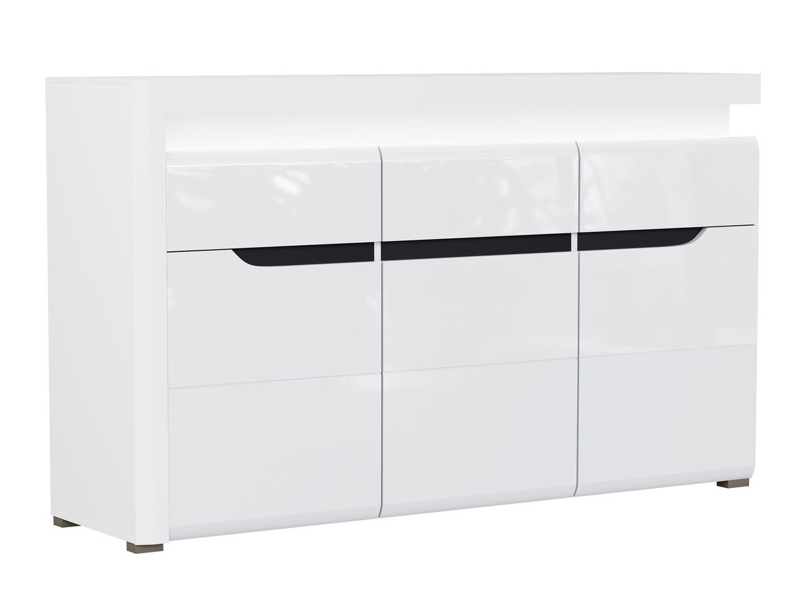 Commode Revelmi 103 (Blanc brillant + Blanc)