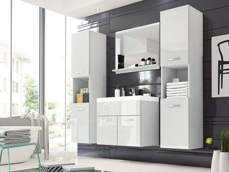 Ensemble de salle de bain Sarasota 123 (Blanc + Blanc brillant)
