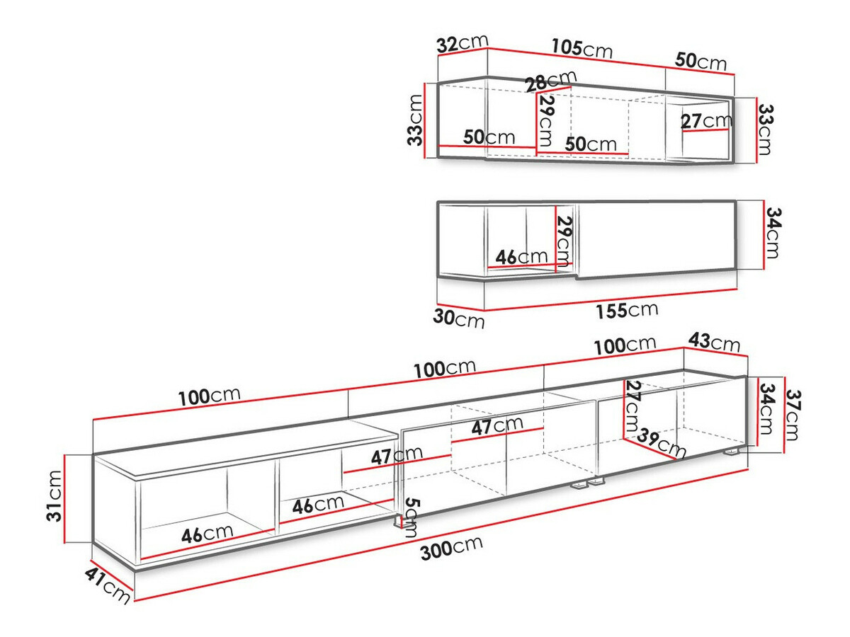 Ensemble de salon Remus XXV (Noir + Noir brillant + Chêne Artisan)