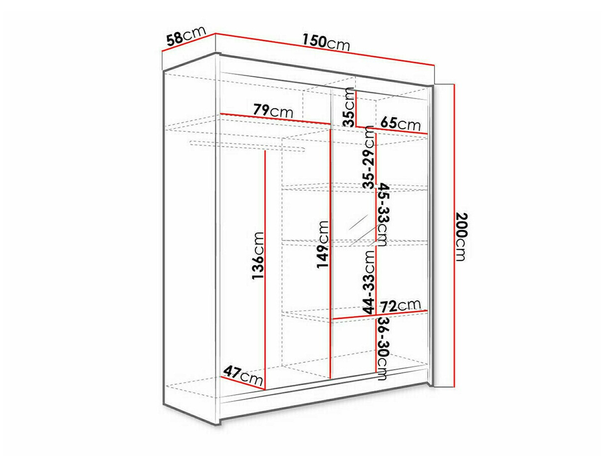 Armoire Closico Vastor I (Noir + Chêne Artisan)